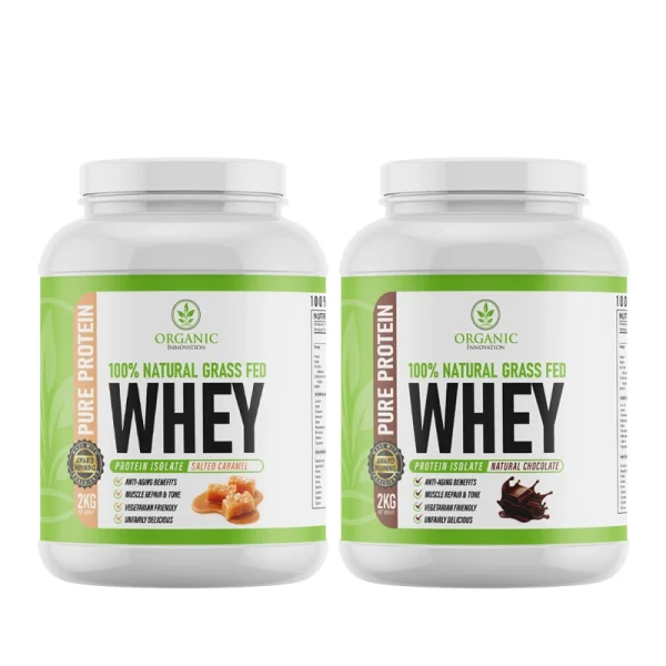100% Natural Grass Fed Whey Protein Isolate 2kg (Mix & Match Combo)