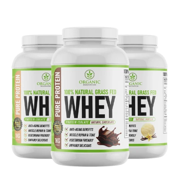 Pure Protein 100% Natural Grass Fed Whey Protein Isolate 1kg (Mix & Match Triple Combo)